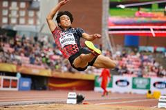 Yuki Hashioka in the long jump at the IAAF World U20 Championships Tampere 2018 (Roger Sedres)