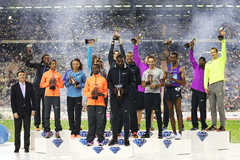 The 16 Diamond Race winners from the IAAF Diamond League final in Brussels (Giancarlo Colombo)