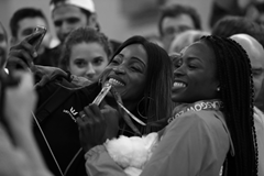 Cynthia Bolingo and her coach Carole Mebam (Getty Images)