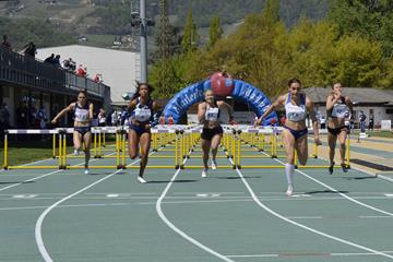 Holly Mills in the heptathlon 100m hurdles at Multistars in Lana (Daniele Morandi)