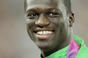 Kirani James on the podium at the 2011 World Championships (Getty Images)