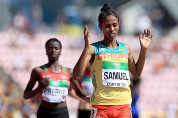 Alemaz Samuel wins the women's 1500m at the IAAF World U20 Championships Tampere 2018 (Getty Images)