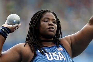 Felisha Johnson in the shot put at the Rio 2016 Olympic Games (Getty Images)