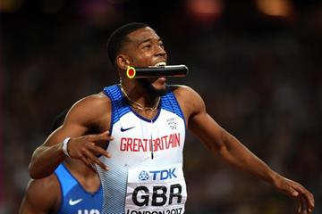 Nethaneel Mitchell-Blake after the 4x100m relay at the IAAF World Championships London 2017 (Getty Images)