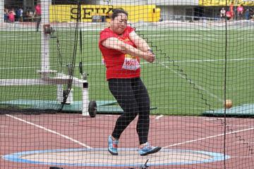 China's Wang Zheng at the IAAF Hammer Throw Challenge meeting in Osaka (JAAF)