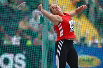 Anita Marton in the discus at the 2008 IAAF World Junior Championships in Bydgoszcz (Getty Images)