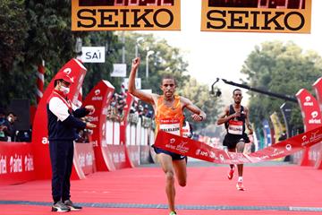 Amedework Walelegn clocks course record at Airtel Delhi Half Marathon (Procam International)