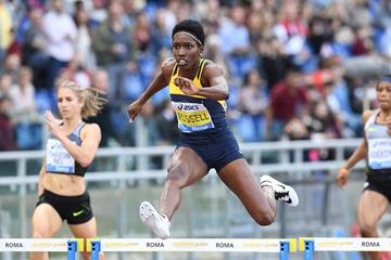 Janeive Russell at the 2016 IAAF Diamond League meeting in Rome (Gladys Chai)
