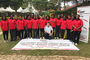 Dr Stephane Bermon at the RDC in Nairobi with the participants of the 'Gender Specific Aspects of Training Female Athletes' seminar (IAAF)