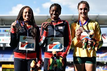 The girls' 200m podium at the IAAF World Youth Championships, Cali 2015 (Getty Images)