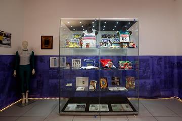 One of six glass showcases displaying artefacts at the IAAF Heritage Exhibition in Ostrava (Getty Images for IAAF)