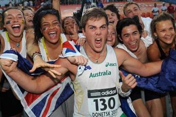 Matthew Denny in the boys' Discus Throw at the IAAF World Youth Championships 2013  (Getty Images )