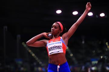 Yorgelis Rodriguez in the pentathlon shot at the IAAF World Indoor Championships Birmingham 2018 (Getty Images)