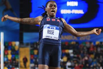 Brittney Reese in the long jump at the IAAF World Indoor Championships (Getty Images)