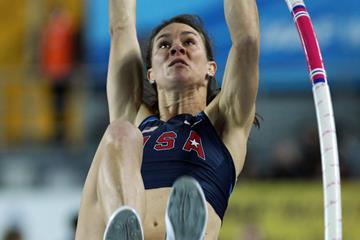 Mary Saxer of the United States competes in the Women’s Pole Vault Final during day three - WIC Istanbul (Getty Images)