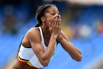 Nafissatou Thiam in the heptathlon high jump at the Rio 2016 Olympic Games (Getty Images)