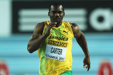 Nesta Carter of Jamaica competes in the men's 60m at the IAAF World Indoor Championships in Istanbul (Getty Images)