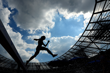 Action from the 3000m steeplechase at the London Olympic Stadium (Getty Images)