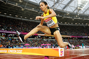 Jamaican steeplechaser Aisha Praught Leer in action at the IAAF World Championships London 2017 (Getty Images)