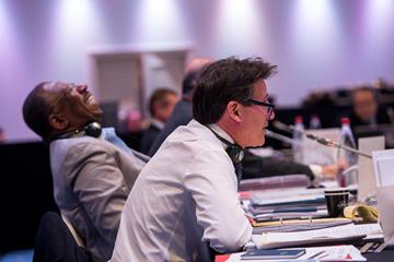 IAAF vice president Sebastian Coe at the 2014 IAAF Council Meeting in Monaco (Philippe Fitte / IAAF)