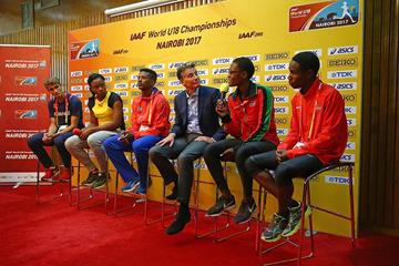 Athletes talking at the press conference ahead of the IAAF World U18 Championships Nairobi 2017 (Getty Images)