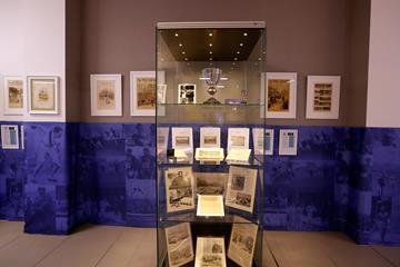 One of six glass showcases displaying artefacts at the IAAF Heritage Exhibition in Ostrava (Getty Images for IAAF)