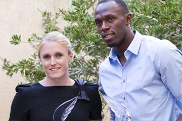 2011 World Athletes of the Year Sally Pearson and Usain Bolt (Philippe Fitte)