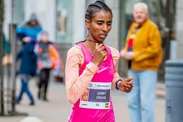 Genet Gashie on the way to victory at the Gdynia Half Marathon (Organisers)