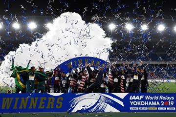 The winners parade at the IAAF World Relays Yokohama 2019 (Getty Images)