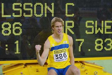 Christian Olsson (SWE) equels the World Indoor Triple Jump record (Getty Images)