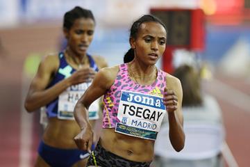 Gudaf Tsegay on her way to winning the 3000m at the World Athletics Indoor Tour Gold meeting in Madrid (Getty Images)