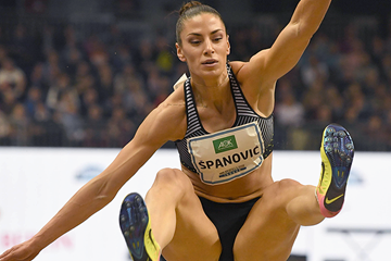 Ivana Spanovic in the long jump at the ISTAF Indoor meeting in Berlin (Gladys Chai von der Laage)