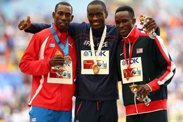Mens Triple Jump Medal Ceremony at the IAAF World Athletics Championships Moscow 2013 (Getty Images)