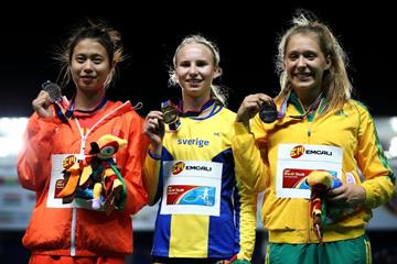 Girls' pole vault podium at the IAAF World Youth Championships, Cali 2015 (Getty Images)