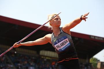 Madara Palameika at the 2016 IAAF Diamond League in Birmingham (Jean-Pierre Durand)
