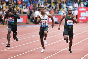 Christian Coleman in the 100m at the IAAF Diamond League meeting in Birmingham (AFP / Getty Images)