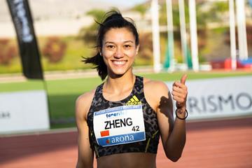 Zheng Ninali after winning the heptathlon in Arona (Organisers)