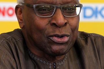 IAAF president Lamine Diack at the press conference ahead of the IAAF World Junior Championships, Oregon 2014 (Getty Images)