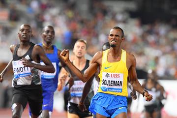 Ayanleh Souleiman wins the 1000m at the 2016 IAAF Diamond League meeting in Lausanne (Gladys von der Laage)