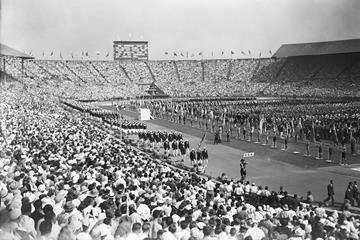 The US team at the opening ceremony of the 1948 Olympic Games (Getty Images)