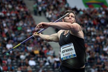 Andreas Hofmann in action in the javelin at the ISTAF meeting in Berlin (Bongarts / Getty Images)