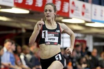 USA's Jenny Simpson on her way to a comfortable victory (Victah Sailer)