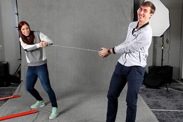 Yes, this is Ekaterini Stefanidi and Sergey Shubenkov fighting over a hammer. (Giancarlo Colombo)