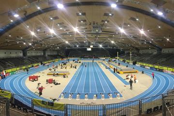 Training at the Messe Halle Karlsruhe (Michelle Sammet)