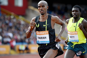 Mo Farah in action at the IAAF Diamond League meeting in Birmingham (Getty Images)