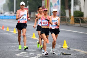 Chinese race walker Liu Hong in action (AFP / Getty Images)