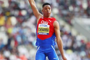 Juan Miguel Echevarria in long jump qualifying at the IAAF World Athletics Championships Doha 2019 (Getty Images)