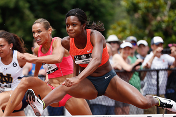Jasmin Stowers in action in the 100m hurdles (Getty Images)