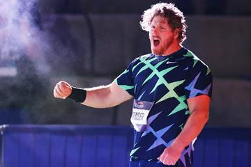 Ryan Crouser, winner of the shot put in Zagreb (Organisers)