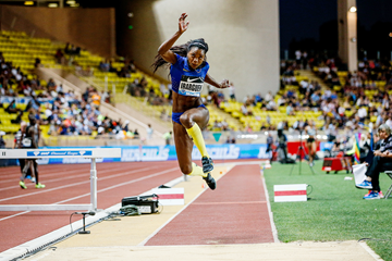 Caterine Ibarguen in the triple jump at the IAAF Diamond League meeting in Monaco (Philippe Fitte)